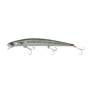 Berkley DEX Long Shot 14 cm Green Mackerel fishing lure, 21.8 g saltwater minnow with magnetic weight-ramp system and natural green mackerel pattern for long-distance casting.