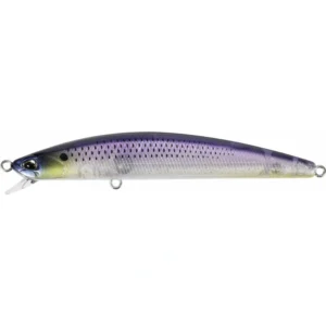 Duo Tide Minnow Sprat 100SF CCC0675 Ghost Grape Mullet seabass lure, 100mm slow-floating minnow with translucent purple mullet finish and long casting design.