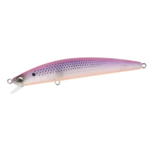 Duo Tide Minnow Sprat 100SF CCC0676 Mat Mullet Pink Back seabass lure, 100mm slow-floating minnow with matte mullet body and pink back accent.
