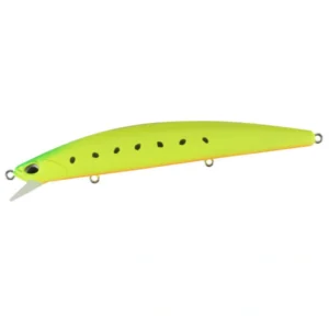 Duo Tide Minnow Sprat 120SF ACC0547 Mat Chart Sardine seabass lure, 120mm slow-floating minnow with matte chartreuse sardine pattern and long casting action.