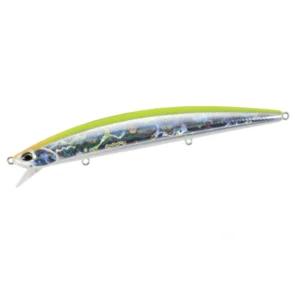 Duo Tide Minnow Sprat 140SF ADA0003 Chart Back seabass lure, 140mm slow-floating minnow with chartreuse back and long casting performance.