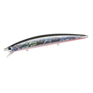 Duo Tide Minnow Sprat 140SF ADA0025 Prism Noir RB seabass lure, 140mm slow-floating minnow with prism finish and long casting performance.