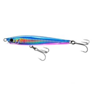 Hydro Monster Shot R1480 Blue Pink sinking stickbait, long-casting saltwater lure with blue-pink flash and lifelike wobble action.