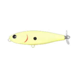 Lucky Craft Bevy Prop 55 Mat Chart topwater prop bait with rear propeller and matte chartreuse body color.