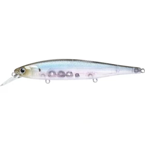 Lucky Craft Flash Pointer 115 MR Ghost Minnow suspending jerkbait, 115mm medium runner with translucent minnow pattern and long casting design.