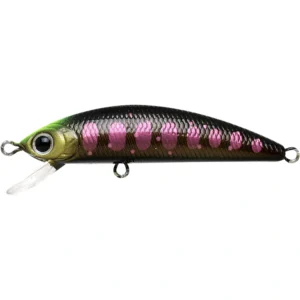 Lucky Craft Humpback Minnow 50S Winter Stream Perch sinking minnow, compact trout lure with natural perch pattern and tight rolling action.