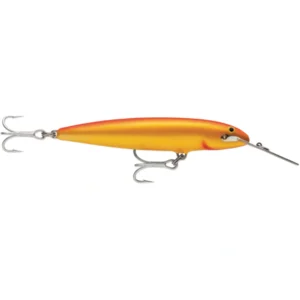Rapala CountDown Magnum CDMAG14 Gold Fluorescent Red saltwater trolling lure for tuna, wahoo, and offshore game fish