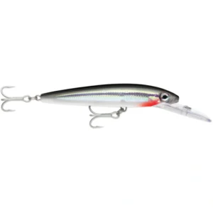 Rapala Husky Magnum HMAG25 Silver trolling lure, heavy-duty offshore plug with reflective silver body and 4X strong hooks.