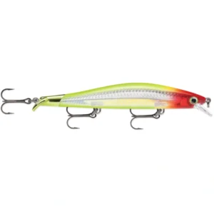Rapala RipStop RPS12 Clown suspending jerkbait, 12cm hard bait with classic red head and yellow body, featuring stop-and-shimmy action.