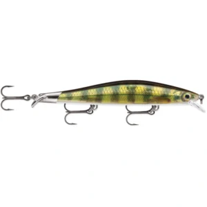 Rapala RipStop RPS12 Live Perch suspending jerkbait, 12cm hard bait with natural perch pattern and stop-and-shimmy action.
