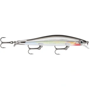 Rapala RipStop RPS12 Silver suspending jerkbait, 12cm hard bait with reflective silver finish and stop-and-shimmy action.