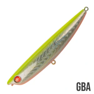 Seaspin ProQ 90 FLAT GBA topwater lure, 90mm floating walk-the-dog bait with wide mouth splash and lifelike action.